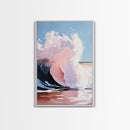 Ocean Wave, Coastal Wall Art, Nautical Print, Surfer Aesthetic, Beach House Decor, Canvas Print, Living Room Art, Pastel Seascape