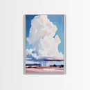 Storm Clouds, Dramatic Sky Art, Framed Canvas Print, Landscape Decor, Moody Weather Painting, Nature Artwork, Living Room Aesthetic