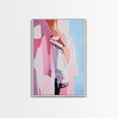 Elegant, Feminine, Minimalist, Fashion, Framed Canvas Print, Modern Woman Art, Chic Wall Decor, Pink Artwork, Aesthetic Bedroom Art