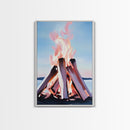 Firelight, Outdoor Glow, Evening Warmth, Canvas Print, Rustic Cabin Art, Cozy Ambiance, Living Room Decor, Autumn Vibes, Bonfire Scene