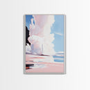 Pink Clouds, Sky Art, Dreamy Landscape, Serene Wall Decor, Blue and Pink Painting, Framed Canvas Print, Office Decor, Aesthetic Gift