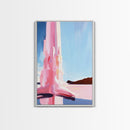 Iceberg Reflection, Abstract Arctic Scene, Minimalist Blue Wall Art, Serene Landscape Painting, Framed Canvas Print, Office Wall Art