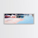 Reflections on Water, Tranquil Lakeside Scene, Minimalist Nature Art, Canvas Print, Serene Blue Tones, Relaxing Wall Art, Office Decor
