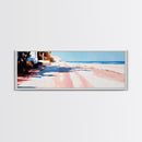 Coastal Path, Serene Seascape, Tropical Getaway, Warm Beach Scene, Canvas Print, Living Room Wall Art, Modern Coastal Decor