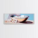 Bowl, Marshmallows, Cozy Winter Aesthetic, Canvas Print, Kitchen Wall Art, Modern Still Life, Warm Neutral Decor, Minimalist Home