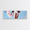 Pink Float, Summer Beach Art, Coastal Wall Decor, Modern Seaside Aesthetic, Minimalist Ocean Vibes, Boho Living Room, Canvas Print