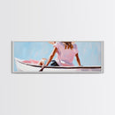 Relaxing Kayak, Pastel Colors, Coastal Wall Decor, Living Room Art, Boho Beach Vibes, Modern Seascape, Canvas Print, Serene Waterscape