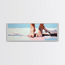 Barefoot Beach, coastal boho wall art, summer relaxation print, modern ocean decor, minimalist nature artwork, framed canvas print