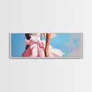 Feminine Elegance, Pink Dress, Chic Fashion Art, Canvas Print, Glamorous Wall Art, Modern Bedroom Decor, Romantic Soft Pastels