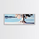 Serene Lake, Tree Reflection, Minimalist Landscape, Canvas Print, Nature Inspired Wall Art, Tranquil Home Decor, Soft Pastel Tones