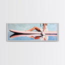 Paddleboard Reflection, Tranquil Water, Minimalist Art, Canvas Print, Serene Wall Decor, Coastal Aesthetic, Soft Pastel Home Decor