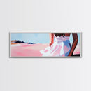 Flowing Dress, Desert Beauty, Feminine Elegance, Framed Canvas Print, Modern Wall Art, Soft Boho Decor, Romantic Pastel Artwork