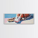 Snake and Ballet Shoes, Surreal Art, Unique Painting, Framed Canvas Print, Edgy Wall Art, Modern Home Decor, Conversation Piece, Bold