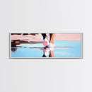 Water Walk, Reflection Art, Modern Coastal, Canvas Print, Beach Aesthetic Wall Art, Minimalist Water Painting, Soft Pastel Seaside Art