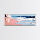 Ocean Waves, Beachscape Art, Coastal Serenity, Tranquil Seaside Scene, Framed Canvas Print, Relaxing Bedroom Wall Decor