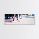 Beach Trees, Sunset Glow, Seaside Landscape, Coastal Art, Pastel Aesthetic, Framed Canvas Print, Living Room Art, Serene Escape