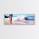 Ocean Waves, Serene Beach, Coastal Decor, Framed Canvas Print, Seascape Wall Art, Minimalist Art, Living Room Wall Art, Summer Aesthetic