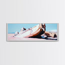 Shipwreck, Abandoned Boat, Nautical Art, Framed Canvas Print, Coastal Wall Art, Rustic Decor, Minimalist Print, Living Room Art