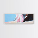 Sunset Shoreline Art, Warm Beach Scene, Tranquil Coastal Print, Ocean View Painting, Large Canvas Print, Serene Wall Decor, Living Room Art