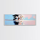 Winter Tree Reflection, Snowy Landscape Print, Serene Nature Art, Pastel Painting, Large Canvas Print, Minimalist Home Decor, Office Art