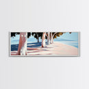 Tree Lined Path, Coastal Art, Scenic Landscape, Framed Canvas Print, Office Wall Art, Minimalist Nature Decor, Modern Impressionism