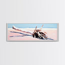 Fallen Palm, Driftwood Beach, Coastal Landscape, Framed Canvas Print, Ocean Art, Beach House Decor, Minimalist Nature Aesthetic