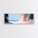 Ocean Cave, Dreamy Seascape, Coastal Beauty, Framed Canvas Print, Living Room Art, Boho Beach Decor, Minimalist Modern Landscape