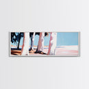 Seaside Trees, Coastal Serenity, Minimalist Nature Art, Zen Wall Decor, Neutral Home Aesthetic, Framed Canvas Print, Modern Tranquility