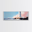 Lighthouse, Coastal Wall Art, Nautical Decor, Ocean View, Framed Canvas Print, Beach House Art, Minimalist Art, Bedroom Wall Art