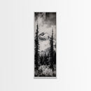 Snowy Mountains, Black and White, Misty Pines, Canvas Print, Winter Wall Art, Nature Photography, Lodge Decor, Cabin Wall Art