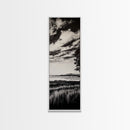 Black White, Misty Marsh, Monochrome Landscape, Minimalist Wall Art, Canvas Print, Modern Home Decor, Living Room Art, Nature Scene