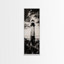 Lighthouse Silhouette, Coastal Wall Art, Nautical Decor, Canvas Print, Black and White Art, Seaside Home Decor, Minimalist Ocean Scene