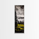 Mountain Mist, Moody Landscape, Foggy Forest Scene, Nature Inspired Art, Framed Canvas Print, Adventure Decor, Living Room Wall Art