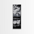 Teton Mountains, Framed Canvas Print, National Park Art, Rustic Cabin Decor, Wilderness Landscape, Black and White Art, Office Decor