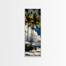 Tropical Paradise, Palm Tree Art, Coastal Decor, Beach House Painting, Vacation Vibes, Canvas Print, Living Room Wall Art, Boho Chic
