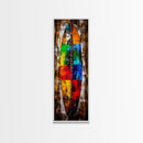Abstract Surfboard, Vibrant Beach Art, Boho Wall Decor, Coastal Home, Surf Culture, Canvas Print, Living Room, Colorful Statement