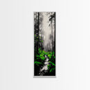 Misty Forest, Green Ferns, Moody Nature, Dark Aesthetic, Wall Decor, Canvas Print, Living Room Art, Modern Minimalist Artwork