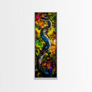 Vibrant Snake, Colorful Wildlife, Bold Abstract, Jungle Theme, Wall Decor, Framed Canvas Print, Living Room Art, Unique Home Design