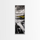 Dramatic Seascape, Stormy Ocean Art, Coastal Painting, Black and White Art, Monochrome Home Decor, Canvas Print, Living Room Accent