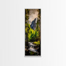 Mountain Escape, Waterfall Art, Forest Landscape, Framed Canvas Print, Nature Wall Art, Rustic Home Decor, Lodge Wall Art