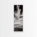 Black and White Sky, Cloudscape Wall Art, Minimalist Artwork, Nature Landscape Painting, Office or Bedroom Decor, Framed Canvas Print