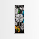 Abstract Mushroom, Black White Art, Modern Wall Decor, Framed Canvas Print, Living Room Art, Minimalist Painting, Unique Gift
