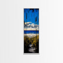 Coastal Dunes, Ocean View, Blue Sky, Framed Canvas Print, Beach Wall Art, Nautical Decor, Living Room Wall Art, Seaside Home Decor