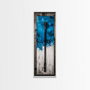 Abstract Metal Art, Modern Industrial Design, Blue and White Wall Decor, Unique Home Statement, Contemporary Style, Canvas Print