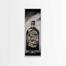Snake in Bottle, Surreal, Dark Art, Framed Canvas Print, Gothic Home Decor, Unique Gift, Mysterious Artwork, Living Room Wall Art