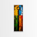 Vibrant Key Art, Colorful Modern Painting, Industrial Wall Decor, Rustic Home Accent, Unique Gift Idea, Framed Canvas Print