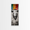 Skull, Western, Rustic, Canvas Print, Cowboy Wall Art, Southwestern Decor, Bold Statement Art, Boho Farmhouse, Eclectic Home Decor