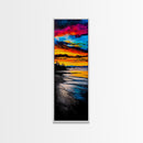Colorful, Sunset, Reflection, Canvas Print, Ocean View Art, Bright Sunset Painting, Modern Home Decor, Bedroom Wall Art