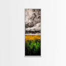 Golden Fields, Dramatic Sky, Green and Yellow, Canvas Print, Rustic Farmhouse Wall Art, Autumn Landscape Decor, Dining Room Art