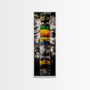 Totem Pole, Native American, Tribal Art, Framed Canvas Print, Cultural Wall Art, Rustic Home Decor, Office or Study Artwork